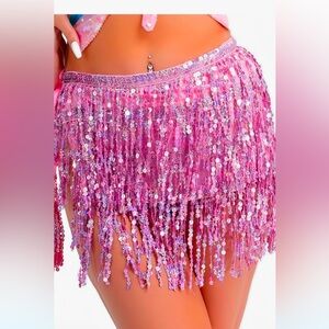 Brand new sequin pink rave skirt